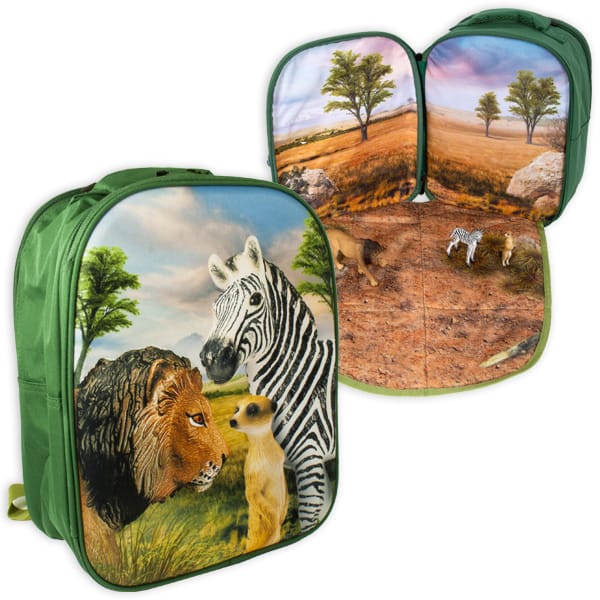 Rucksack mit Spielmatte und Figuren, Safari von Handelshaus Legler