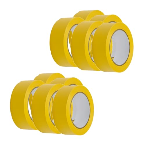 Handelskönig 10 x PVC-Schutzband gelb 38 mm gerillt Klebeband Putzerband Putzband von Handelskönig