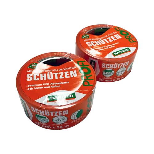 Handelskönig 2 x Barnier 6095 Putzerband Winter 50 mm x 33 m Schutzband PVC-Schutzband Klebeband Barnier Winterband von Handelskönig