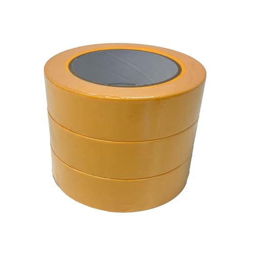 Handelskönig 3x Goldband Malerkrepp Kreppband Malerband 30 mm x 50m Abdeckband Malertape Klebeband Washi Tape Gold Papiertape Selbstklebend UV 14 von Handelskönig