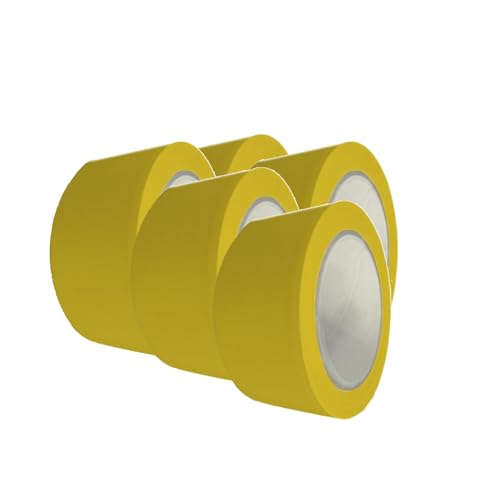 Handelskönig 5 x PVC-Schutzband gelb 50 mm gerillt Klebeband Putzerband Putzband von Handelskönig
