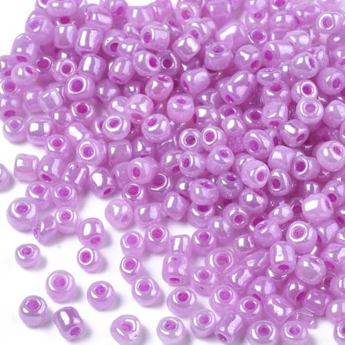 Handicraft Emporium Ceylon-Glasperlen, rund, ca. 50 g, Violett, 3 mm von Handicraft Emporium