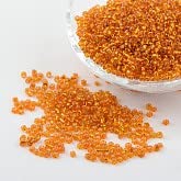 Handicraft Emporium Glass Seed Beads | Lined | 2mm | Orange | 50g von Handicraft Emporium