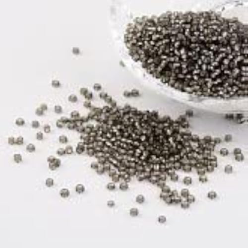 Handicraft Emporium Glass Seed Beads | Lined | 4mm | Light Grey | 50g von Handicraft Emporium