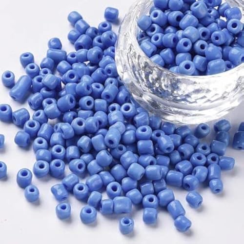 Handicraft Emporium Glass Seed Beads | Round | 4mm | Cornflower Blue | 50g von Handicraft Emporium