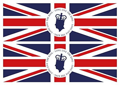 Handmade By Stukk King Charles III Krönungsbanner Royal Crown Long Live Union Jack Party Decor von Stukk