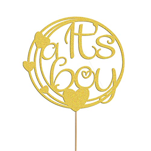 It's a Boy Cake Topper Gender Reveal Cake Decoration Baby Shower Glitter Topper von Handmade By Stukk