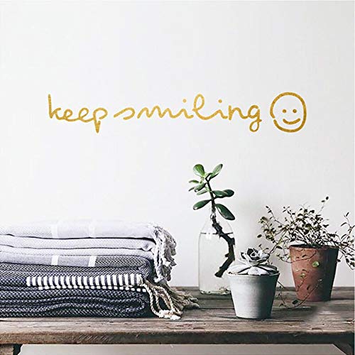 Wandtattoo, Vinyl, Aufschrift "Keep Smiling" von Handmade By Stukk