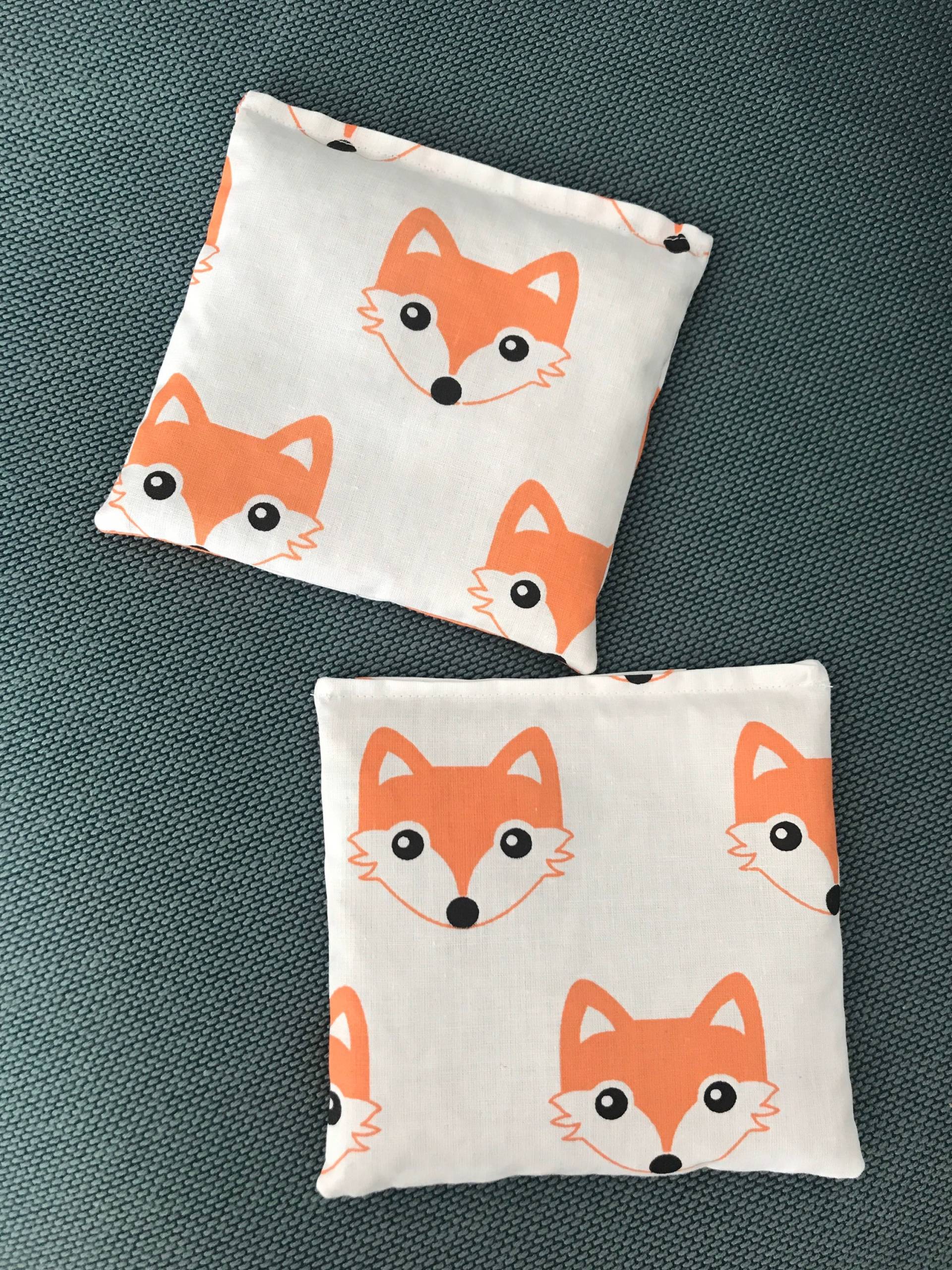 Dinkel Körnerkissen Mini "Fuchs" Für Babys - Orange Oder Grau von HandmadeMelanieShop