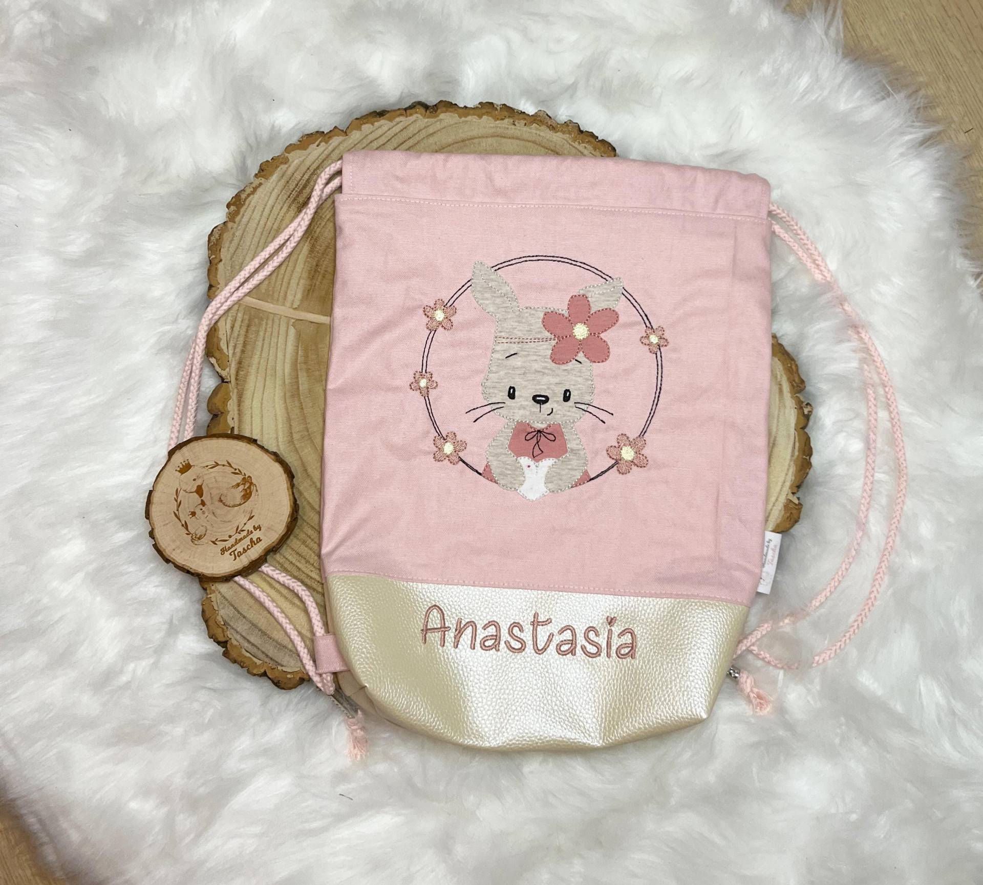 Turnbeutel Hasenmädchen | Mit Namen Geburt Taufe Beutel Personalisiert Mädchen Junge Geschenk Schule von HandmadebyTaschaaa