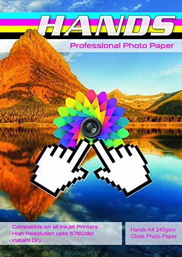 Fotopapier, A4, 240 g/m², glänzend, 20 Blatt von Hands Professional Photo Paper