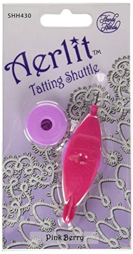 Aerlit Tatting Shuttle With 2 Bobbins-Pink Berry von Handy Hands