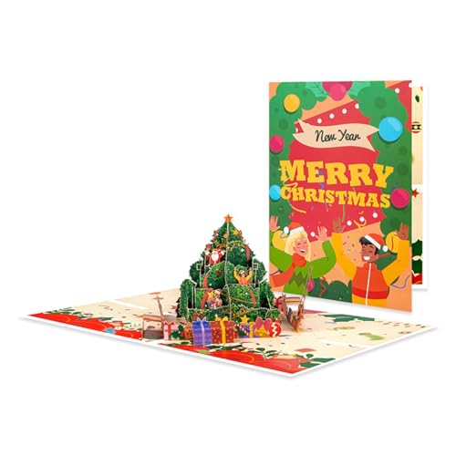 3D Weihnachtsbaum Popup Grußkarte Handgemachte Geschenke Postkarte mit Umschlag und Notizkarte für Partys Einladungskarte von Hangsu