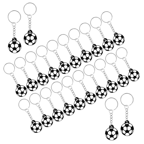 Hangsu Fußball-Schlüsselanhänger, weiches PVC, Sportmotiv-Taschen-Anhänger für Kinder, 24 Stück von Hangsu