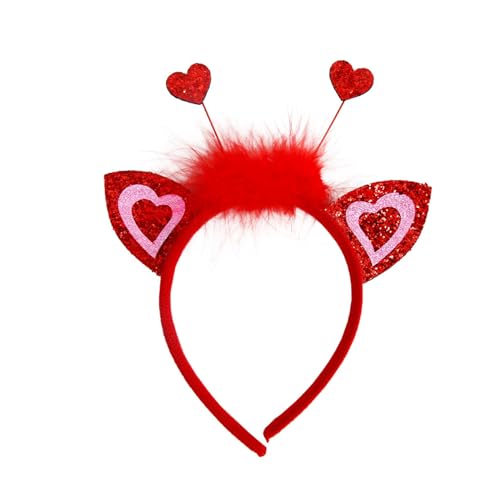 Valentinstag Stirnband Boppers Giltter Herz Headhoop Hochzeit Party Requisiten Festival Haarband Cosplay Kostüm Kopfbedeckung von Hangsu