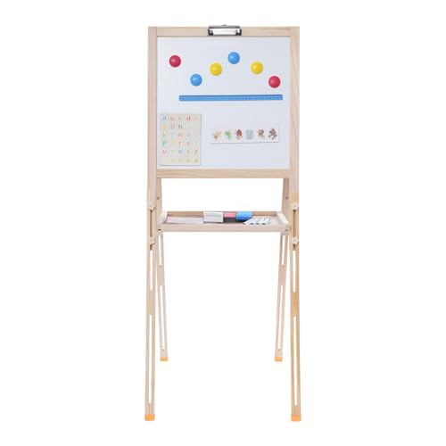 Hanmorfarbi Kleine Tafel, Verstellbare Vertikale Staffelei, Doppelseitig LöSchbare Klammer-Zeichentafel, Baby-Kreide-Staffelei, Kinder-Zeichentafel, Magnetische Schreibtafel (72-115cm) von Hanmorfarbi