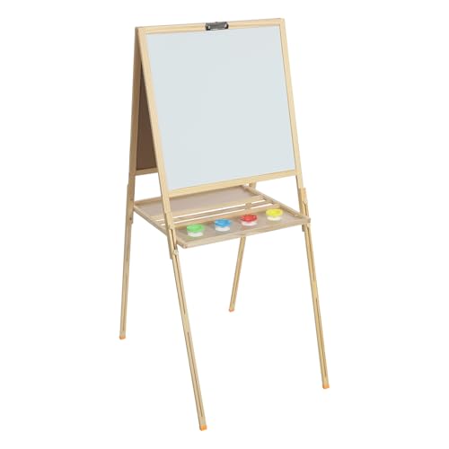 Hanmorfarbi Kleine Tafel, Verstellbare Vertikale Staffelei, Doppelseitig LöSchbare Klammer-Zeichentafel, Baby-Kreide-Staffelei, Kinder-Zeichentafel, Magnetische Schreibtafel (90-155cm) von Hanmorfarbi