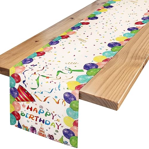 Tischläufer Birthday Alles Gute Zum Geburtstag Tischläufer Ballonkuchen Feiern Geburtstag Tischläufer Frühling Sommer Buntes Band Tischläufer Feiertag Essen Geburtstag Tischdecke Dekoration 40x140 von Hanrunsi