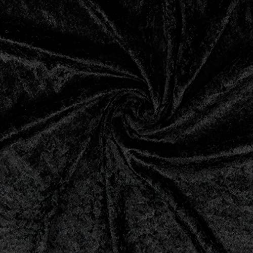 Hans-Textil-Shop Stoff Meterware Pannesamt Samt - 1 Meter, Karneval, Fasching, Bekleidung, Tischdecken, Kissen (Schwarz) von Hans-Textil-Shop