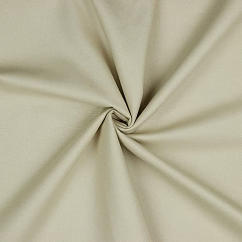 Hans-Textil-Shop Stoff Meterware Uni Flanell Baumwolle - 1 Meter, einfarbig, Baumwollflanell, Flanellstoff, Kleidung, Deko, Bettwäsche, Kissen (Beige) von Hans-Textil-Shop