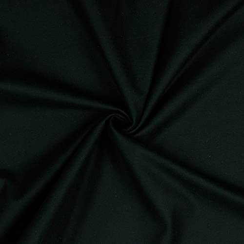 Hans-Textil-Shop Stoff Meterware Uni Flanell Baumwolle - 1 Meter, einfarbig, Baumwollflanell, Flanellstoff, Kleidung, Deko, Bettwäsche, Kissen (Schwarz) von Hans-Textil-Shop