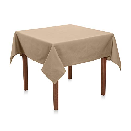 Tischdecke Uni Polyester - Einfarbig, Pflegeleicht, Bügelfrei, Tischtuch, Tischwäsche, Privat, Restaurant, Hotel, Handgefertigt, Made in Europa (Sand, 130x220 cm) von Hans-Textil-Shop