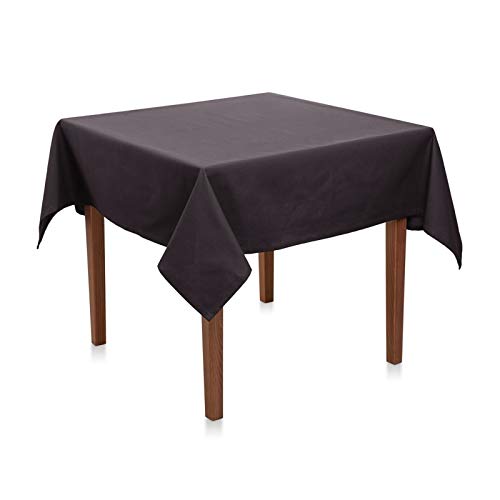 Tischdecke Uni Polyester - Einfarbig, Pflegeleicht, Bügelfrei, Tischtuch, Tischwäsche, Privat, Restaurant, Hotel, Handgefertigt, Made in Europa (Anthrazit, 80x80 cm) von Hans-Textil-Shop