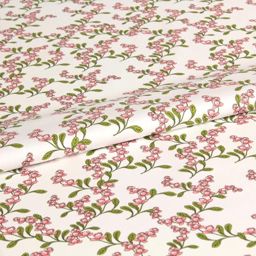 Stoff Meterware Blüten Blumen Pflanzen Baumwolle - 1 Meter, geblümt, Blumenstoff, Blümchen, Kissen, Bettwäsche, Kinder, Bekleidung, Sommer, Basteln, Nähen, Deko, DIY (Blumen Fiona) von Hans-Textil-Shop