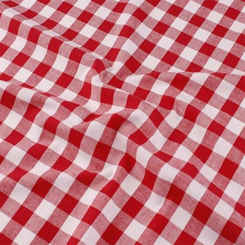 Stoff Meterware Karo 15x15 mm Rot 280 cm breit Mischgewebe - Baumwolle Polyester kariert Karo Kissenhülle Kissenbezug Tischdecke Tischläufer Vorhang Gardine Deko Taschen Landhaus Alm von Hans-Textil-Shop