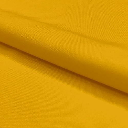 Stoff Meterware Uni Polyester - 1 Meter, Einfarbig, Gewebt, Tischdecken, Kissen, Deko, Tischdeckenstoff, Knitterarm, Bügelleicht, Bügelfrei (Gelb) von Hans-Textil-Shop