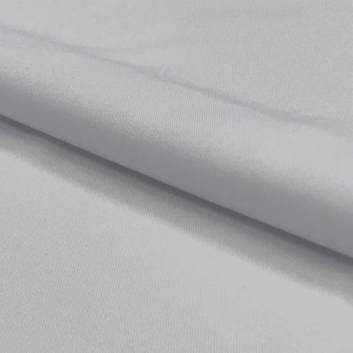 Stoff Meterware Uni Polyester - 1 Meter, Einfarbig, Gewebt, Tischdecken, Kissen, Deko, Tischdeckenstoff, Knitterarm, Bügelleicht, Bügelfrei (Hellgrau) von Hans-Textil-Shop