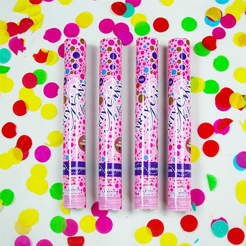 Hanwin Konfettikanonen 4 Pieces, Paper Party Popper, Konfetti Popper,Konfetti Shooter for Wedding, Birthday, Baby Welcome Party (Colored Dots) von Hanwin