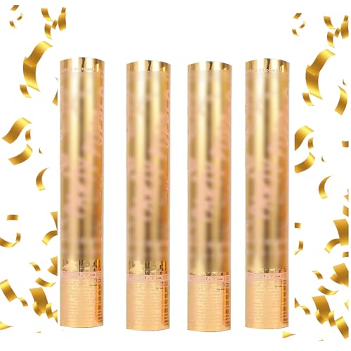 Hanwin Konfettikanonen 4 Pieces, Paper Party Popper, Konfetti Popper,Konfetti Shooter for Wedding, Birthday, Baby Welcome Party (Gold 30CM) von Hanwin