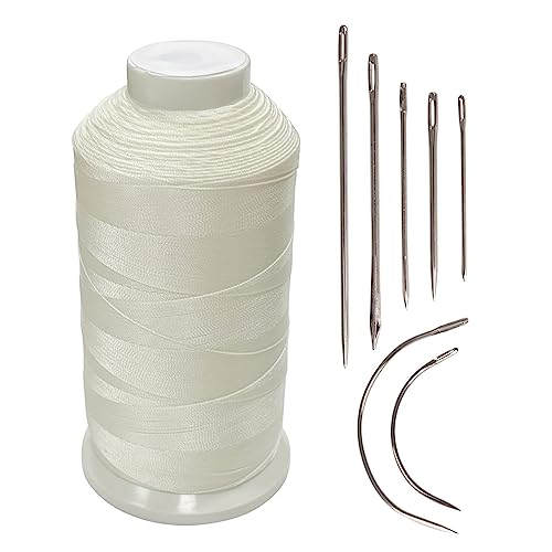 Haobase Bonded Nylon Sewing Thread 1500 Yard T70#69 für Leder, Tasche, Schuhe, Leinwand, Polsterung mit Nähnadeln Kit von Haobase