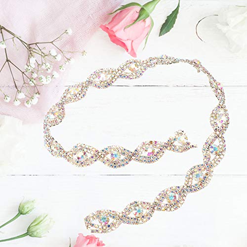 1 Yard 0,6 Zoll Kristall-Strass-Kettenbesatz Zum Basteln, Silberne Kristall-Strass-Kette Zum Herstellen von Schmuck, Hochzeitstorte, Blumenstrauß, Kleidung, Krokodilen, Tassen, von Haofy