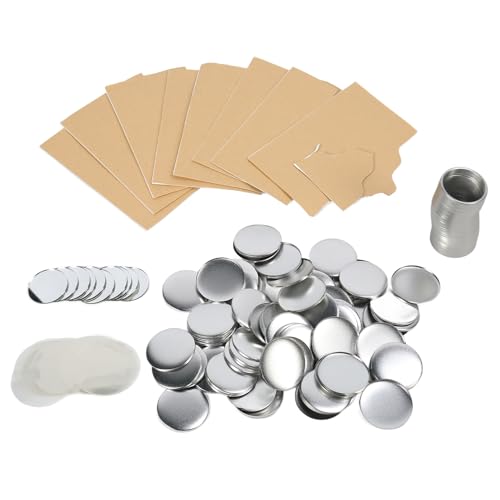 100 Sets 58mm Taste Supplies -Taste -Teile für Taste Maker -Maschine Runde Abzeichen Blindkaste Button Pins Enthält Obere Deckungs -Selbstkleberblatt von Haofy