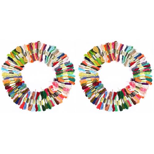 200 Stränge Sticktwist, Regenbogenfarbe, Kreuzstichfäden, Freundschaftsarmbänder, Basteltwist, Aroic-Sticktwist-Set, Baumwolle, Armband, Garn, Basteltwist von Haofy