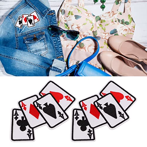 20pcs Spielkarten Patch Eisen auf Patches Kleidung Reparatur Patches Poker Bestickte Appliken Nähen Eisen Patches für Hutjacken Taschen T -Shirt -Rucksäcke Kostüm von Haofy