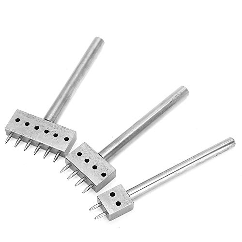 3PCS Leathercraft Tools Abstandsleder Locher Schnürung Stitching Punch Stitching Punch Tool Prong Leder Punch Steel White Steel Handle (Abstand 8 mm (2+4+6)) von Haofy