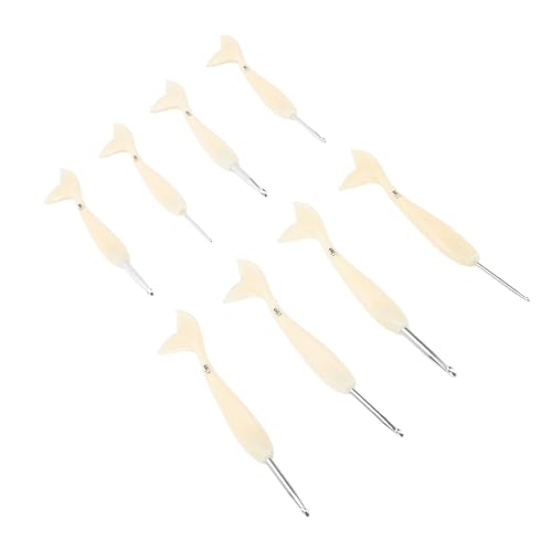 8pcs Ergonomischer Fischschwanzgriff Häkelhaken -Set weiß für Stricken und Basteln ABS -Aluminiumhaken 2,5 Mm Bis 6,0 Mm von Haofy