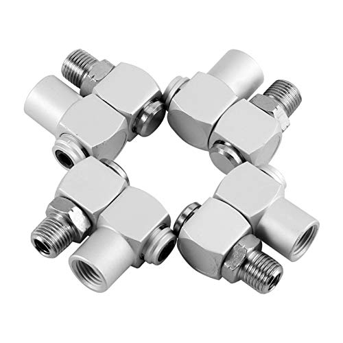 Haofy Swivel Air Fitting Air Tool Swivel Fitting, 4 Stück/Set 1/4 "Aluminium 360 Grad Drehbarer Luftschlauchanschluss Industrie Swivel Tragbarer Druckluftwerkzeugadapter von Haofy