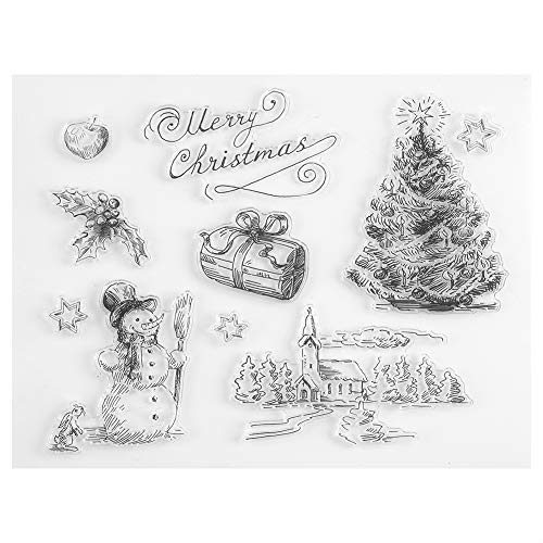 Haofy Weihnachten Schneemann Baum Silikon Clear Stamp Scrapbook Album Wohnkultur Geschenkkarte Kind Erwachsene DIY von Haofy