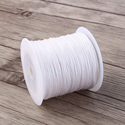 Nylonschnur, Haofy 100m x 0,8mm Nylon Schnurkabel Perlenstring, Makramee Faden Kabel für DIY Handwerk Machen Armbänder/Halskette/Rattail, Nylonfaden Satinschnur für Schmuckherstellung, Weiß von Haofy