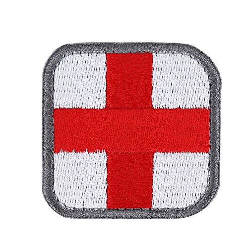 Sanitäter Rotes Kreuz Erste Hilfe Taktische Militärmoral Gestickter Aufnäher, für IFAK Rip Away Pouch, EMT, EMS, Trauma, Medizin, Sanitäter, First Response Rescue Kit(Weiß) von Haofy