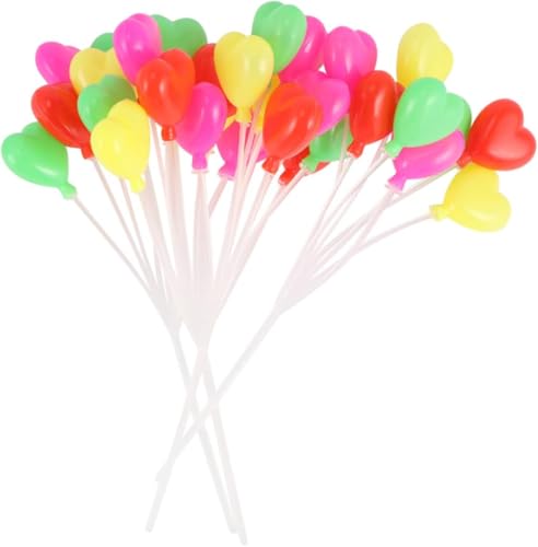 5 Bündel Mini Ballon Dekorationen - DIY Ballon Wolke Cupcake Topper Hochzeit Ornamente Kuchen Picks für Party Kunststoff Miniatur Ballon Ballons für Kuchen Dekoration Geburtstag & Dessert Topper von Haohaiblooms