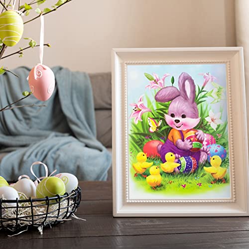 5D Diamond Painting Ostern Bilder Hase Blumen Ostereier Kits,Diy Diamant Mosaik Kunst Malerei Groß,Frühling Ostern Deko Wohnzimmer Schlafzimmer Wand,Ostern Geschenke für Erwachsene Kinder (A3-30*40cm) von Haohon