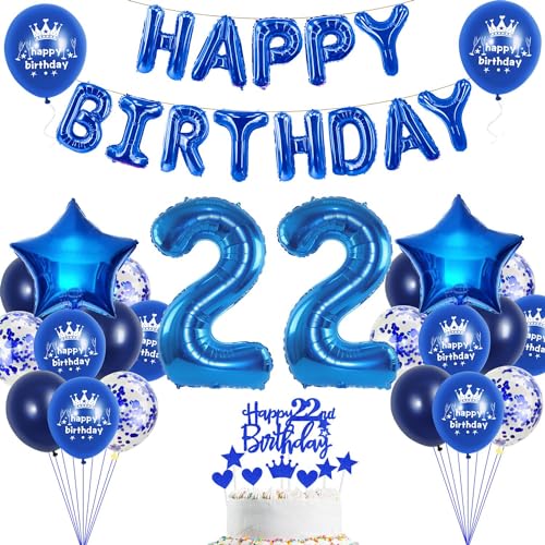 22. Geburtstag Dekoration Blau 22. Geburtstag Deko Mann Blau Tortendeko Geburtstag 22 Jahre Mann Party Deko Blau Luftballon 22 Geburtstag Blau 22 Geburtstag Frau Mann Ballon Marineblau von Haosell