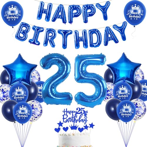 25. Geburtstag Dekoration Blau 25. Geburtstag Deko Mann Blau Tortendeko Geburtstag 25 Jahre Mann Party Deko Blau Luftballon 25 Geburtstag Blau 25 Geburtstag Frau Mann Ballon Marineblau von Haosell