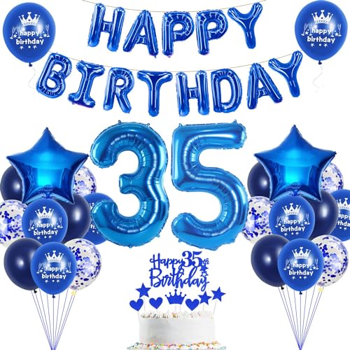 35. Geburtstag Dekoration Blau 35. Geburtstag Deko Mann Blau Tortendeko Geburtstag 35 Jahre Mann Party Deko Blau Luftballon 35 Geburtstag Blau 35 Geburtstag Frau Mann Ballon Marineblau von Haosell