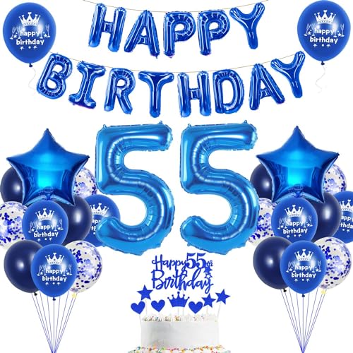 55. Geburtstag Dekoration Blau 55. Geburtstag Deko Mann Blau Tortendeko Geburtstag 55 Jahre Mann Party Deko Blau Luftballon 55 Geburtstag Blau 55 Geburtstag Frau Mann Ballon Marineblau von Haosell